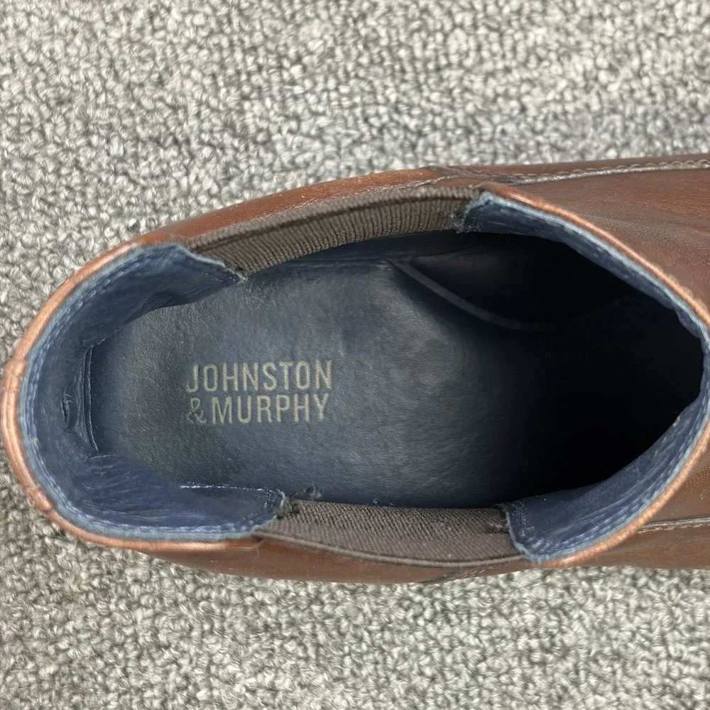 Johnston & Murphy 59-2283 Sample Chelsea Boots Men's 9M Brown Leather Brazil